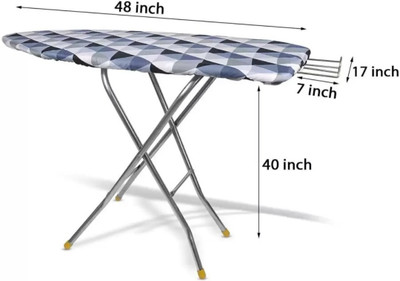 Maanit Wooden Self Standing Ironing Board With Folding Feature Heavy Duty, Multi Color (Color And Design of Cloth Will Different) Ironing Board