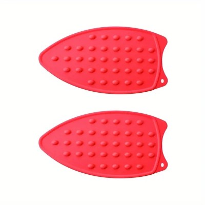 SWISS WONDER 2Pcs Silicone Iron Rest Pad-Red Ironing Mat(Silicone)