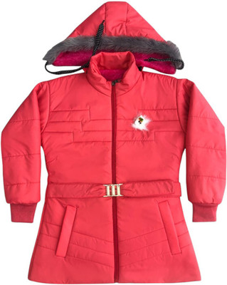 fitandfine Full Sleeve Solid Baby Girls Jacket