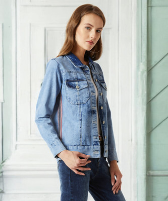 Miss Chase Full Sleeve Solid Men & Women Denim Jacket