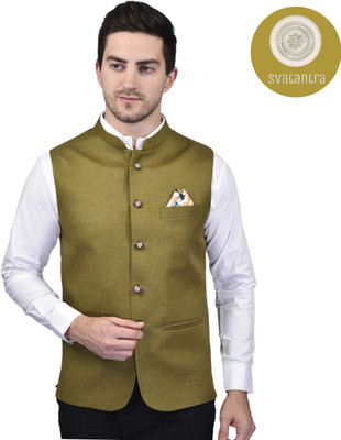Svatantra Sleeveless Solid Men Jacket