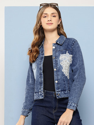 Roadster Full Sleeve Self Design Women Denim Jacket