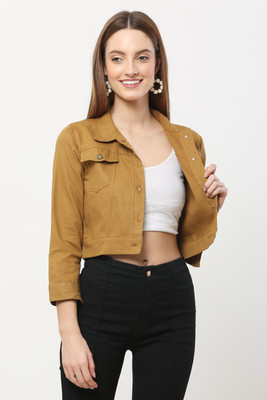 STYLE BEURUA 3/4th Sleeve Solid Women Denim Jacket
