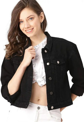Addition Full Sleeve Solid Women Denim Jacket