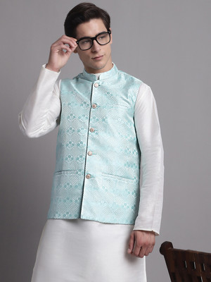 Jompers Sleeveless Self Design Men Jacket