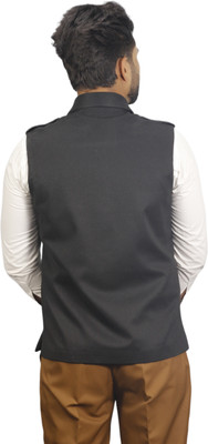 gargian master cut Sleeveless Self Design Men Jacket