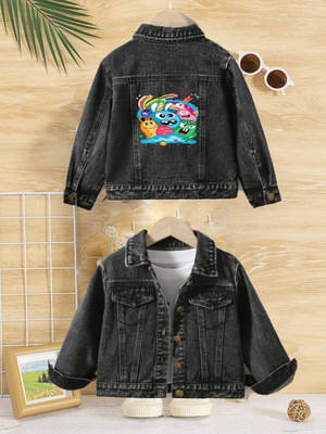 MiniBee Full Sleeve Washed Boys & Girls Denim Jacket