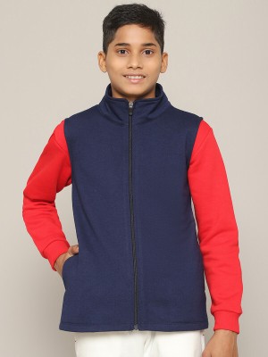 moonaah Sleeveless Solid Boys Jacket