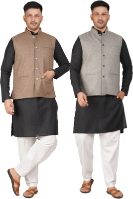 BLACK COOL Sleeveless Solid Men Jacket