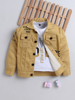 Mini Stitch Full Sleeve Printed Boys Denim Jacket