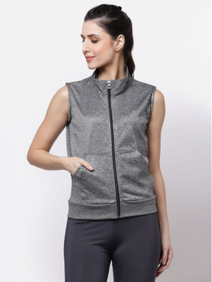 UZARUS Sleeveless Solid Women Jacket