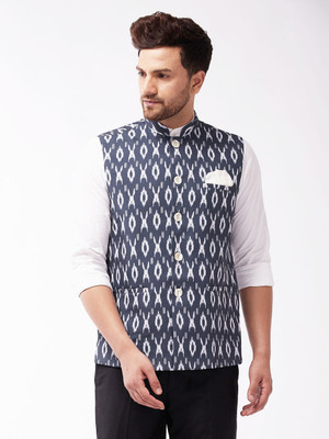 VASTRAMAY Sleeveless Woven Design Men Jacket