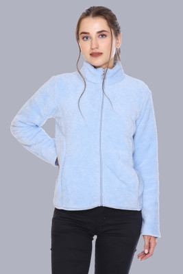 plush Full Sleeve Self Design Women Jacket
