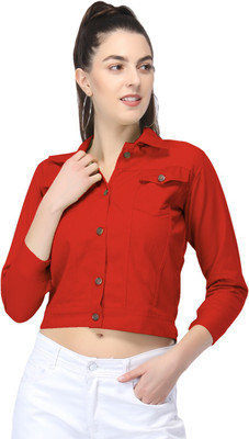 Y M ENTERPRISES 3/4th Sleeve Solid Women Denim Jacket