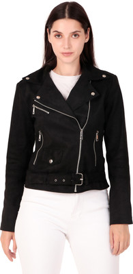 Leather Retail Full Sleeve Solid Women Jacket
