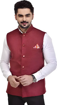 HouseOfCommon Sleeveless Solid Men Jacket