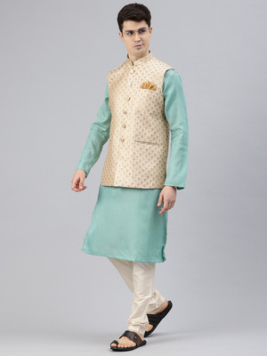 Manthan Sleeveless Self Design Men Jacket
