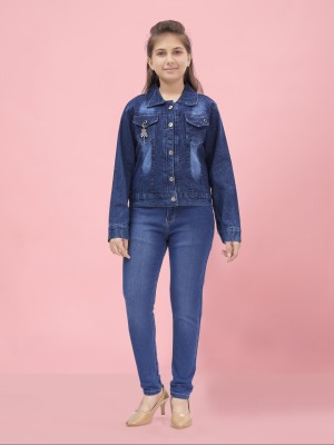 Aarika Full Sleeve Washed Girls Denim Jacket