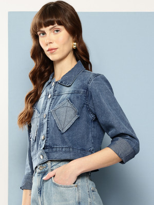 Aarika Full Sleeve Applique Women Denim Jacket
