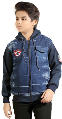 AD & AV Full Sleeve Striped Boys Denim Jacket
