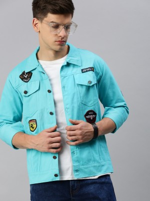 VOXATI Full Sleeve Applique Men Denim Jacket