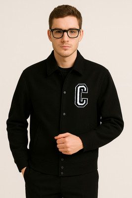 Crossbone Full Sleeve Solid, Printed Men Jacket
