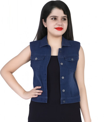 Hype Fashion Sleeveless Solid Women Denim Jacket