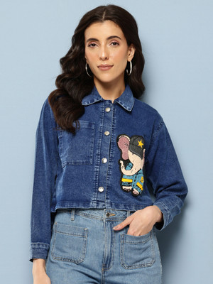 Roadster Full Sleeve Applique Women Denim Jacket