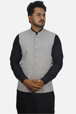 gargian master cut Sleeveless Self Design Men Jacket