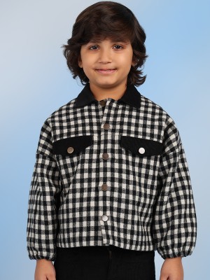 the tribe kids Full Sleeve Checkered Boys Jacket