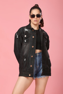 KLIZEN Full Sleeve Self Design Women Denim Jacket