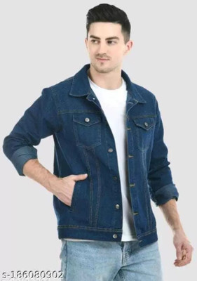 comfits 3/4th Sleeve Solid Men Denim Jacket
