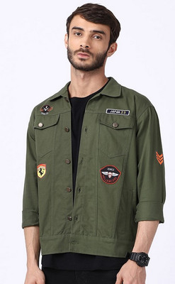 VOGATI Full Sleeve Self Design Men Denim Jacket
