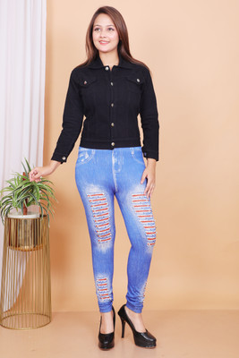 A NEHA DRESSES Full Sleeve Solid Women Denim Jacket