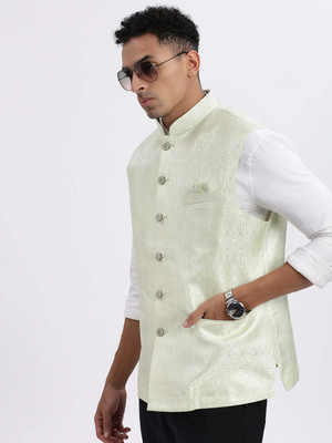 SHOWOFFFF Sleeveless Self Design Men Jacket