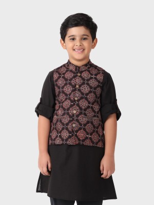 Fabindia Sleeveless Floral Print Boys Jacket