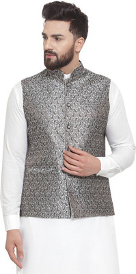 JS COLLECTION Sleeveless Printed Men Jacket