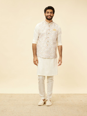 MANYAVAR Sleeveless Self Design Men Jacket