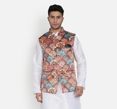 ARMAAN ETHNIC Sleeveless Printed Men Jacket