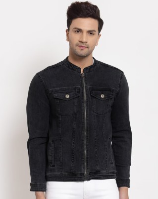 HOZIE Full Sleeve Self Design Men Denim Jacket