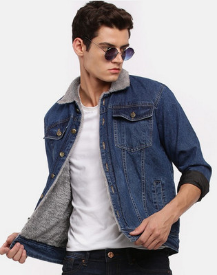 VOGATI 3/4th Sleeve Washed Men Denim Jacket