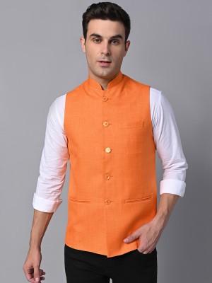 Vastraa Fusion Sleeveless Solid Men Jacket