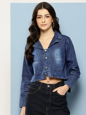 HERE&NOW Full Sleeve Solid Women Denim Jacket