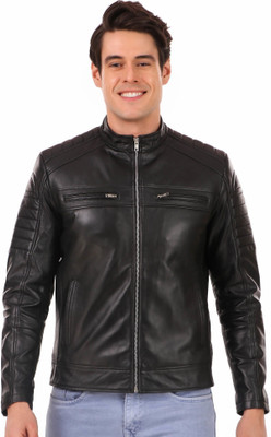 Leather Retail Full Sleeve Solid Men Jacket