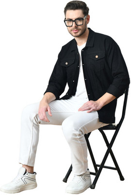 Linaria Full Sleeve Solid Men Denim Jacket