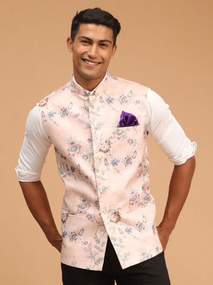 VASTRAMAY Sleeveless Floral Print Men Jacket