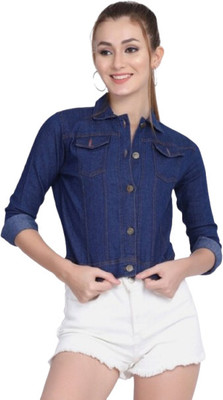 Tripursundari Fashion Full Sleeve Solid Women Denim Jacket