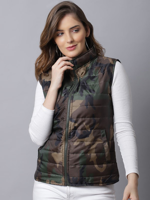 Jakanary Sleeveless Self Design Women Jacket