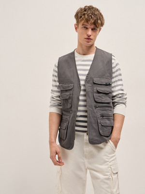 THE BEAR HOUSE Sleeveless Solid Men Jacket