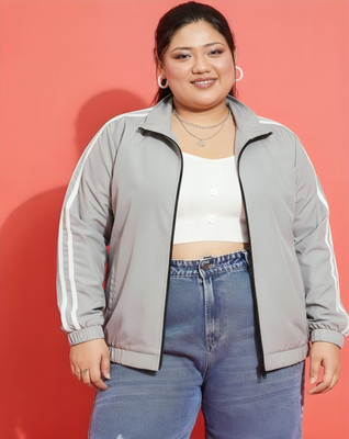 MAYKR Full Sleeve Striped Women Jacket